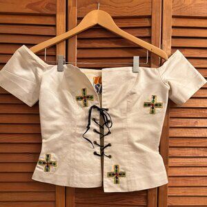 100% Silk Shop Juliet Corset White Small Excellent Condition